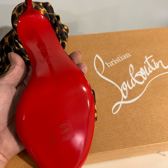 Christian Louboutin Animal Print Heels with Bow - Picture 3 of 6